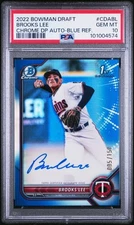 2022 BOWMAN DRAFT CHROME DP AUTOS BLUE REFRACTOR BROOKS LEE 5/150 PSA 10 AUTO