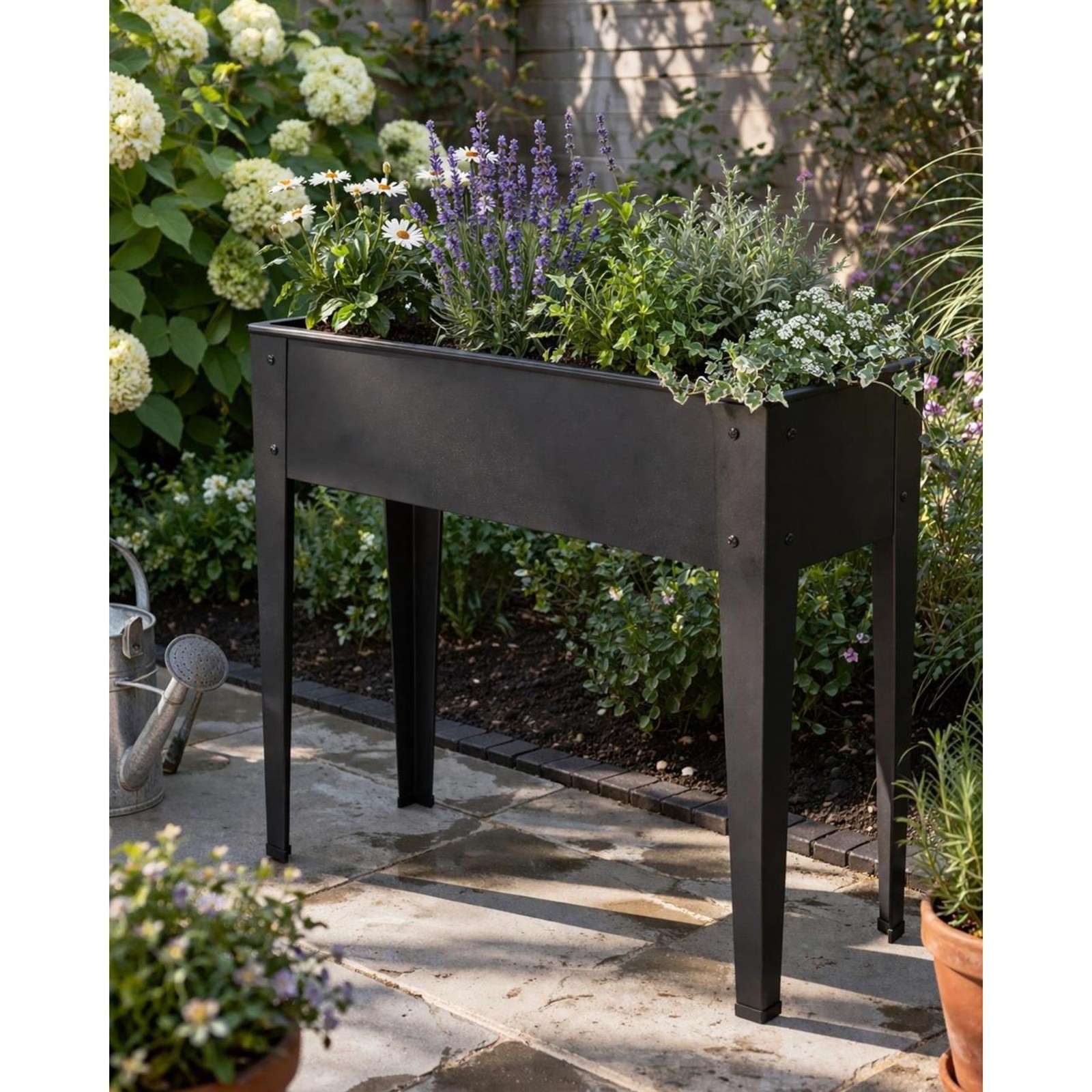 Metal Raised Garden Bed 75cm Tall Steel Planter Box Patio Balcony Herb Veg Grey - Image 2