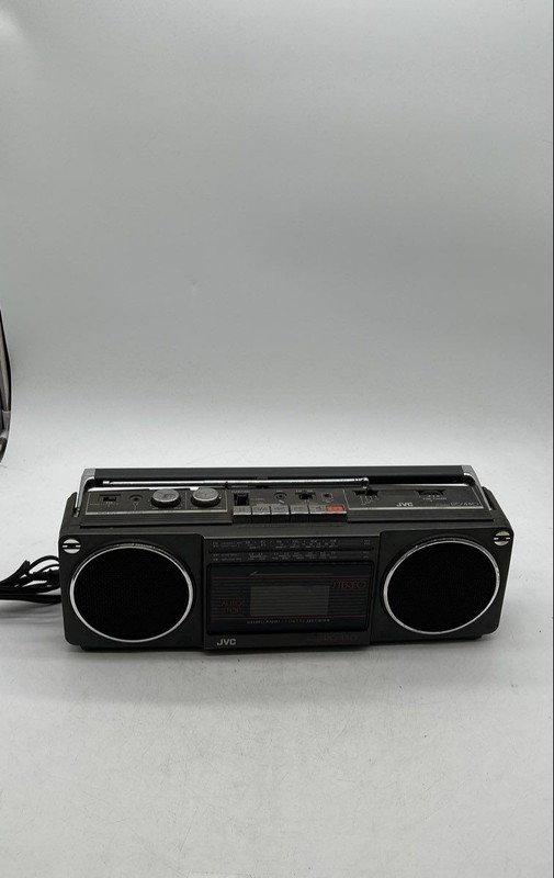 JVC RC-440JW Black Portable Boombox Dual Band Stereo Radio Cassette Recorder