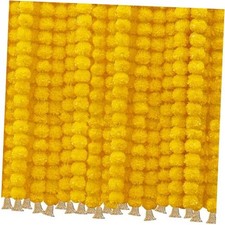 6 Pcs 5 Feet Long Strands Marigold Flowers Garland with Bell Indian Yellow