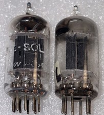 Pair Tungsol 5687 Dual Black Flat Plate D Getter Tubes RARE Amplitrex Strong 4