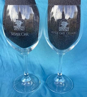 Silver Oak & Silver Oak Cellars Crystal Wine Glasses 2 Pc.