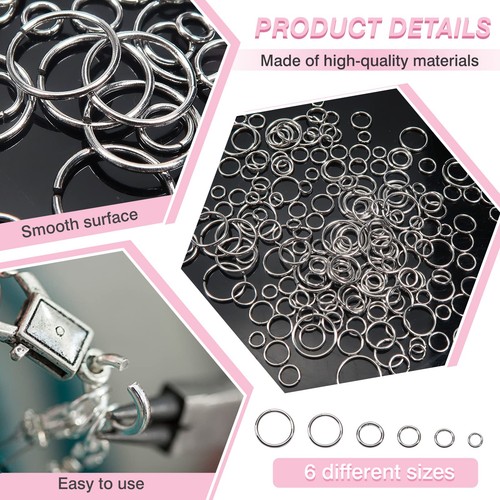 1000 Pcs Stainless Steel Open Jump Rings for Jewelry Making DIY Crafts Necklaces - Picture 4 of 7