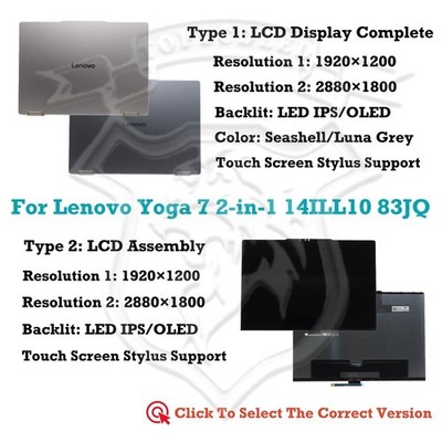 For Lenovo Yoga 7 2-in-1 14ILL10 83JQ001JVN LCD Display Complete Touch Assembly