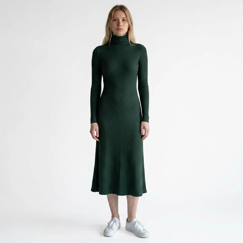 Turtleneck Green Dresses for Women for sale