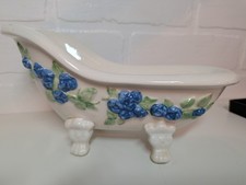 Vtg. Hand Painted Ceramic Bathtub-Shaped Soap...