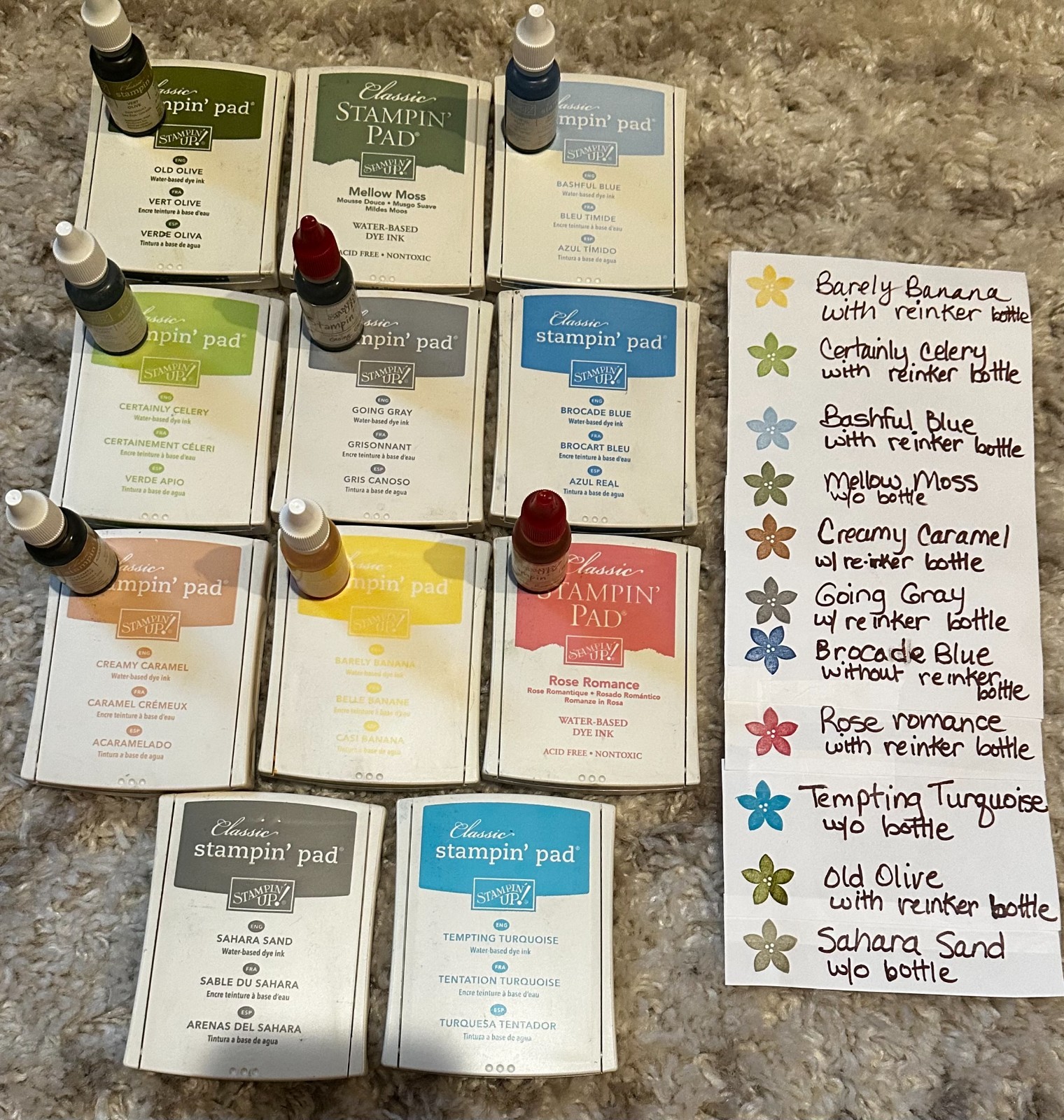 STAMPIN UP INK PADS AND REINKERS SCRAPBOOK CARDMAKING CRAFTS