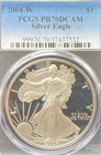 2004 W $1 PROOF AMERICAN SILVER EAGLE PCGS PR 70 DCAM (NO RESERVE)