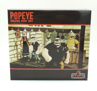 Mezco Toyz Popeye 5 Points Deluxe Box Set Actionfiguren Box geöffnet