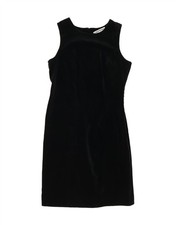 VINTAGE Womens Sleeveless Sheath Dress UK 14 Large Black CN06