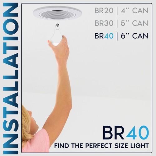 Luxrite BR40 LED Light Bulbs, 13W=85W, Warm White, Dimmable, 1100LM, E26 4 Pack - Picture 7 of 7