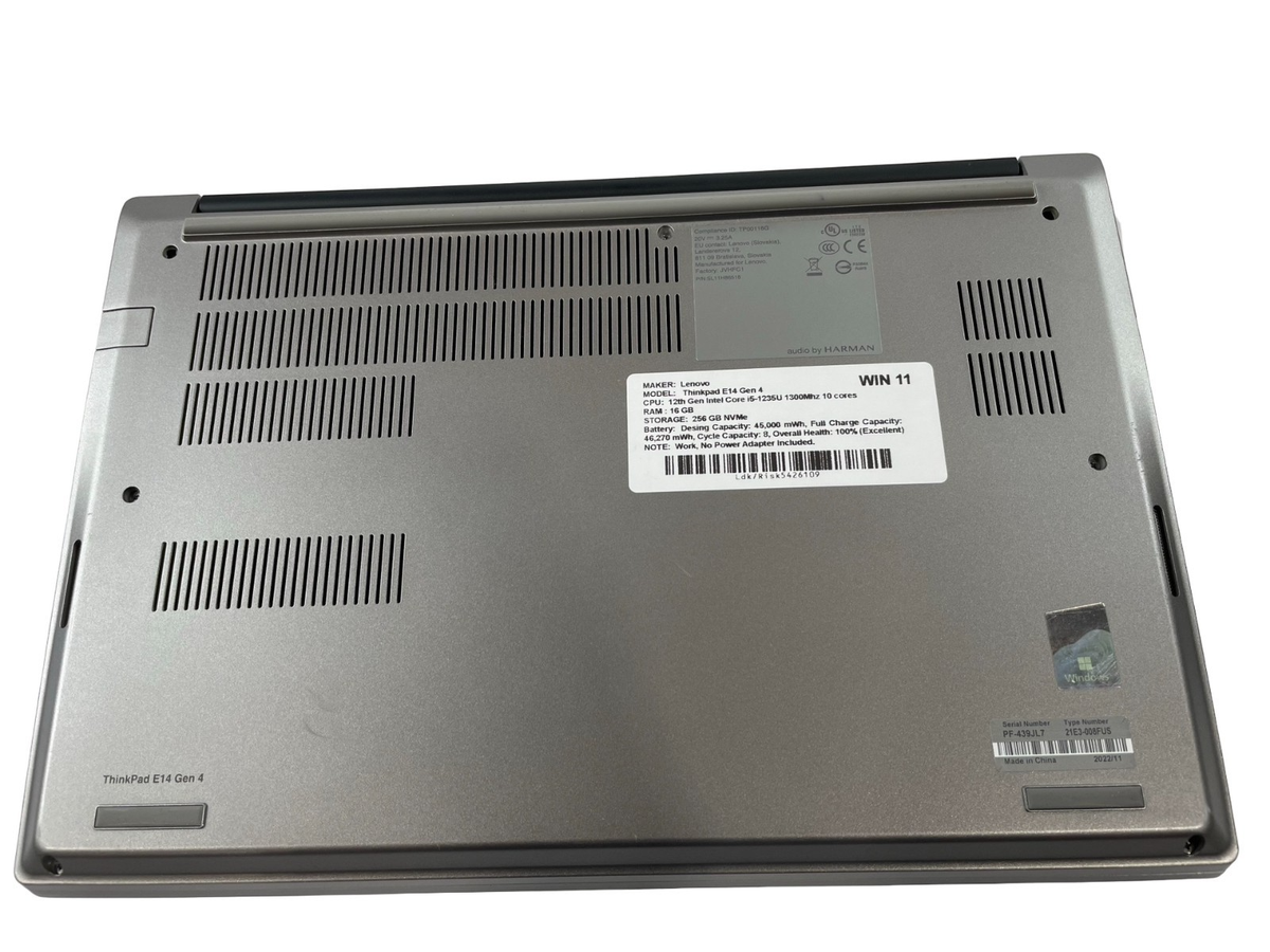 Lenovo ThinkPad E14 Gen 4, 12th i5-1235U 10-Core 16GB RAM 256GB