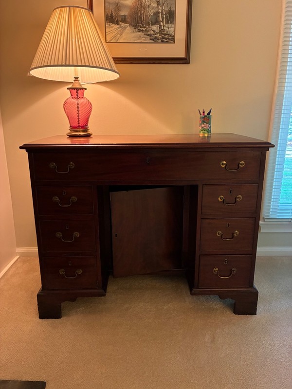 18th Century Georgian English Mahogany Kneehole Desk  (Note: LOCAL SALE ONLY)