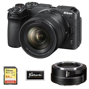 Nikon Z30 Caméra sans miroir avec 12-28mm Lentille + FTZ II Adaptateur Bundle