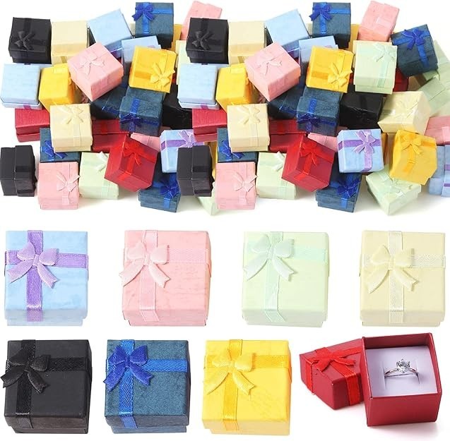 Es With Lids And Bows For Rings, Earrings, Gifts 6 Color