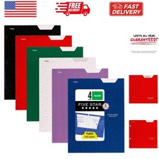 4-Pocket Folder, 6 Pack, Paper Folder, Fits 3-Ring Binders, Holds 8-1/2" x 11...