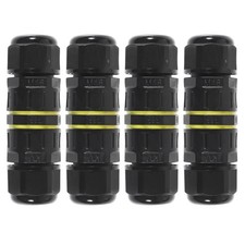 4PCS Junction Box Outdoor 2 Way IP68 Waterproof Electrical Cable Connector M1...