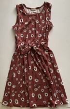Daisy Print Ribbed Sleeveless Summer Dress Girls CHILDREN Size 6-7