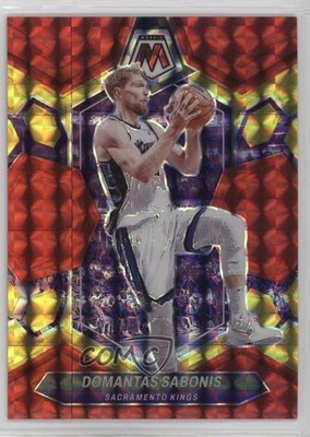2023-24 Panini Mosaic Choice Red & Yellow Fusion Prizm 2/75 Domantas Sabonis 7y2