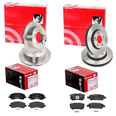 brembo BREMSSCHEIBEN + BELÄGE VORNE + HINTEN passend für MITSUBISHI LANCER VII 7