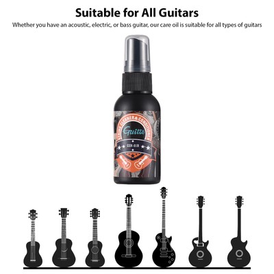 GUITTO Guitar Cleaning Care Kit 50ml String Anti-Rost Care Oil mit sauberem Tuch