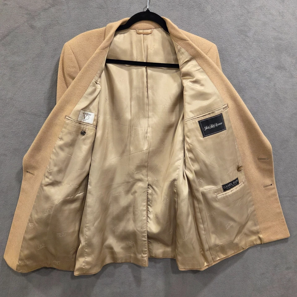 Chaqueta Deportiva De Colección Valentino Uomo Cabello Camel Para Hombres 40R Doble Pecho Blazer EE. UU. Foto 2 de 4