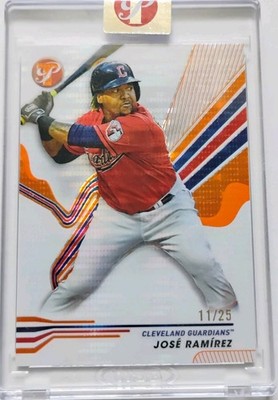 2024 Topps Pristine Jose Ramirez Orange Pulsar Refractor /25 Guardians #91