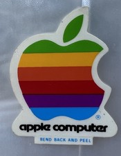 Vintage 1990s Apple Computer Rainbow Logo Decal Sticker 2.5" Unused NOS