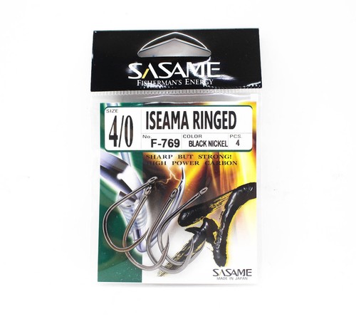Sasame F-769 Iseama Ringed Straight Hook Size 4/0 (3601) - Picture 1 of 6
