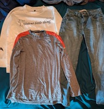 3 Pc Boys Russell Levi's Jeans Denim Size 14 XL Long Sleeve Sweatshirt Lot