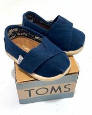 TOMS Classics Navy Canvas Slip-On Shoes Unisex Baby Toddler US 3 UK 2