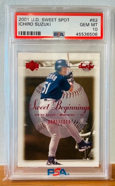 2001 Upper Deck Ichiro Suzuki RC Sweet Spot #62 PSA 10