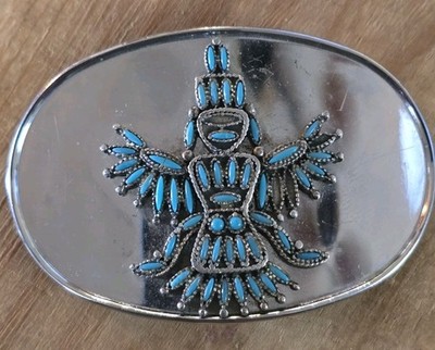 Vintage Raintree Turquoise Native Thunderbird Women's Belt Buckle