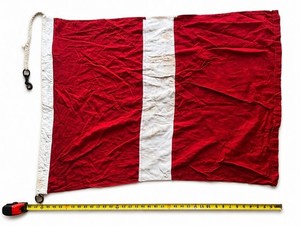 Antique Cotton 1944 US Navy  Signal Flag Maritime  Burgee  32”x36
