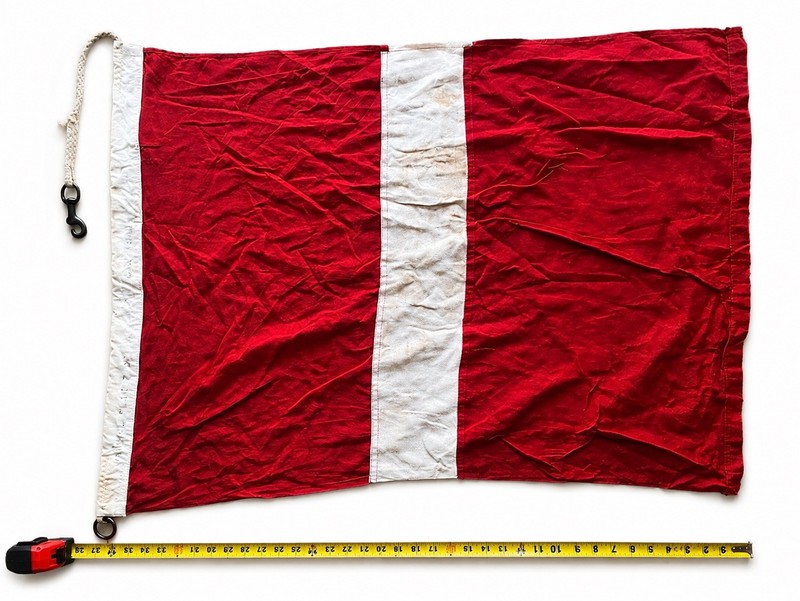Antique Cotton 1944 US Navy  Signal Flag Maritime  Burgee  32”x36