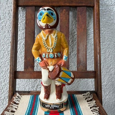 70s Native American Spirit Indian Figurine Whiskey Decanter Nabajo Rare