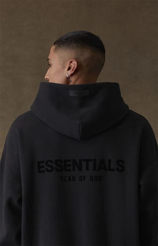 Felpa con cappuccio Fear Of God Essentials 100% autentica elasticizzata limousine taglia large in borsa