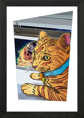 Grunge Katze Yuki gerahmtes Wandbild Poster Leinwanddruck Bild