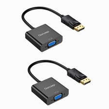 DisplayPort DP Male VGA Female Converter Adapter 2-Pack 1080P HD