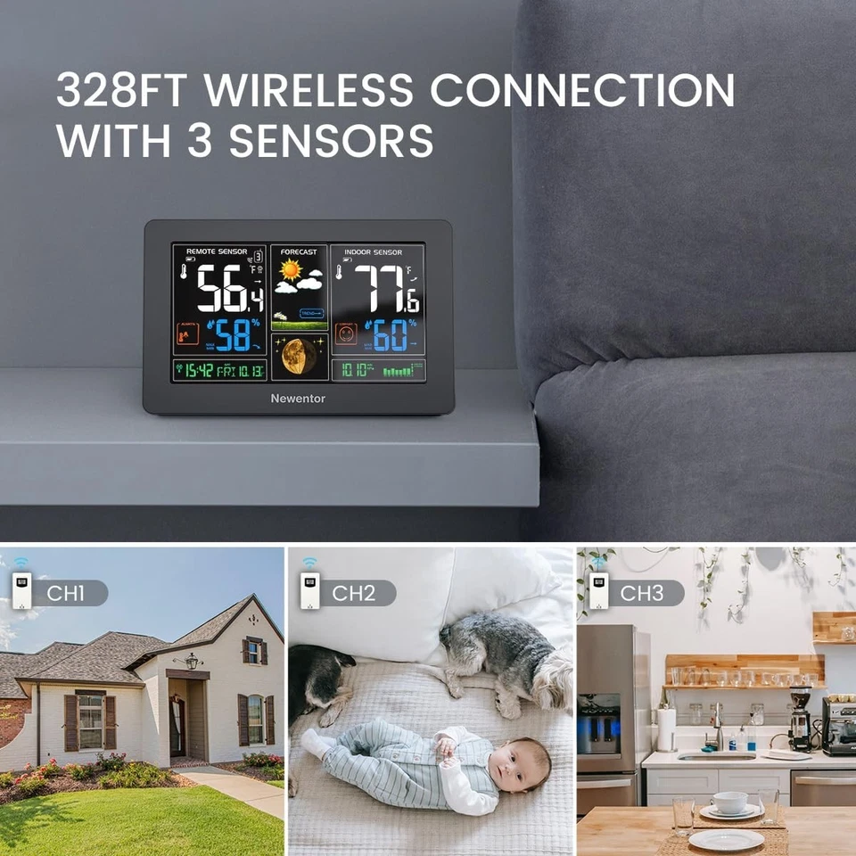 LCD Screen Weather Station with Indoor Outdoor Monitoring - Image 4 of 4