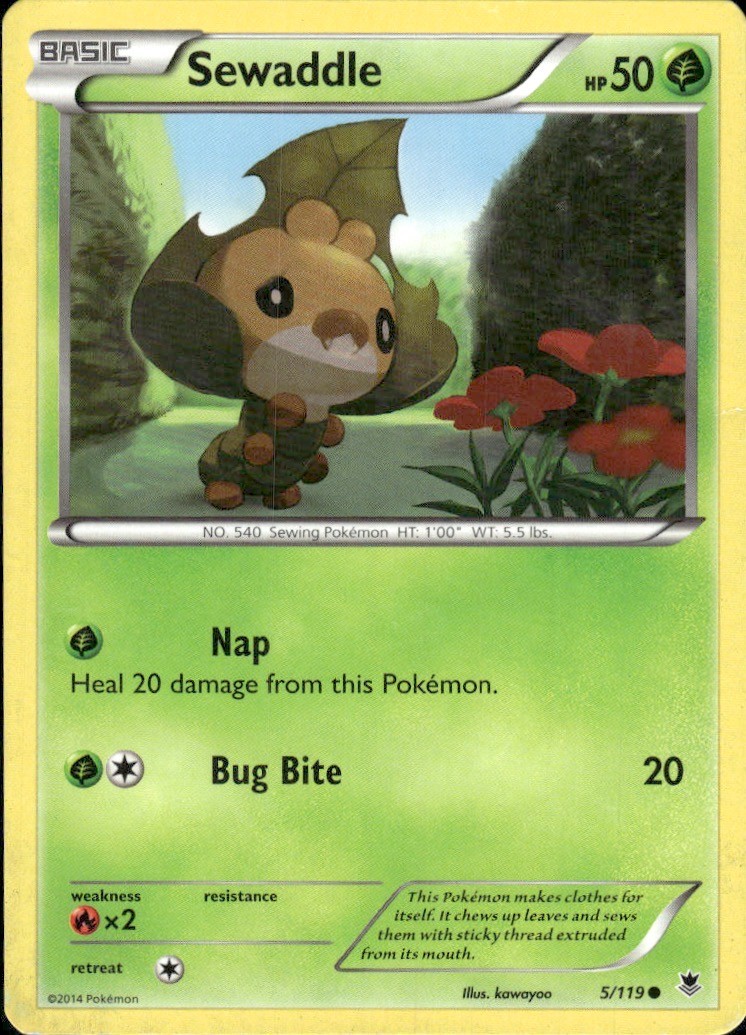 Sewaddle 5/119 Common Phantom Forces Pokemon Heavily Played