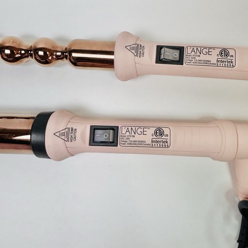 Pair L'ange Le Perle Spiral Bubble Wand & Le Curl Blush Pink Curling Iron HT015B - Picture 2 of 5