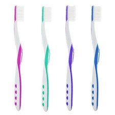 Super Soft, Tapered Bristle Toothbrush with Tongue Cleaner Assorted Colors - ...
