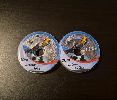 2x 30m Winter Angelschnur STREAM ICE 0,10mm 1,30kg fishing line monofil tamiil