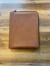 Bellroy Real Leather Folio Underarm Bag  A4 Pad Portfolio Organizer Used/Tan