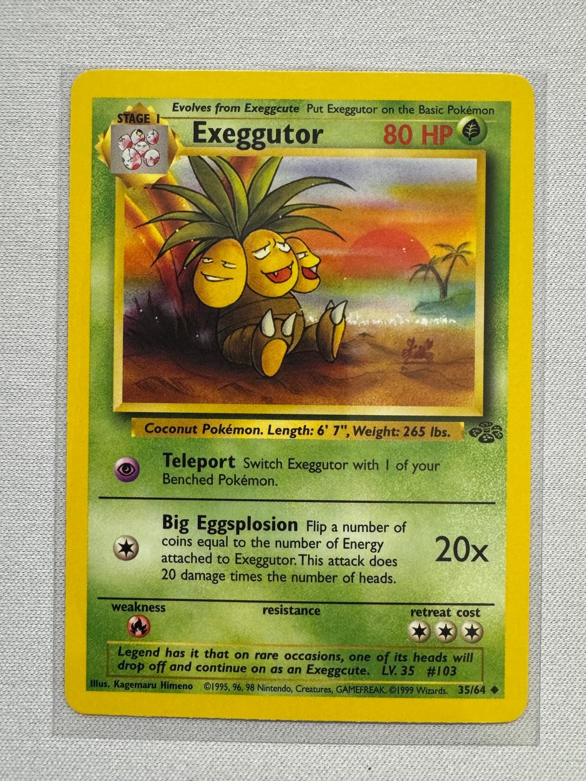 Exeggutor 35/64 Uncommon Jungle Pokemon Near Mint