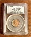 1930-S/S LINCOLN WHEAT CENT RPM  FS-501  PCGS MS 65 RD