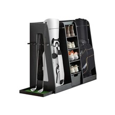 55.5''x16''x37'' LxWxH Wooden Golf Bag Organizer and Storage Rack, Black