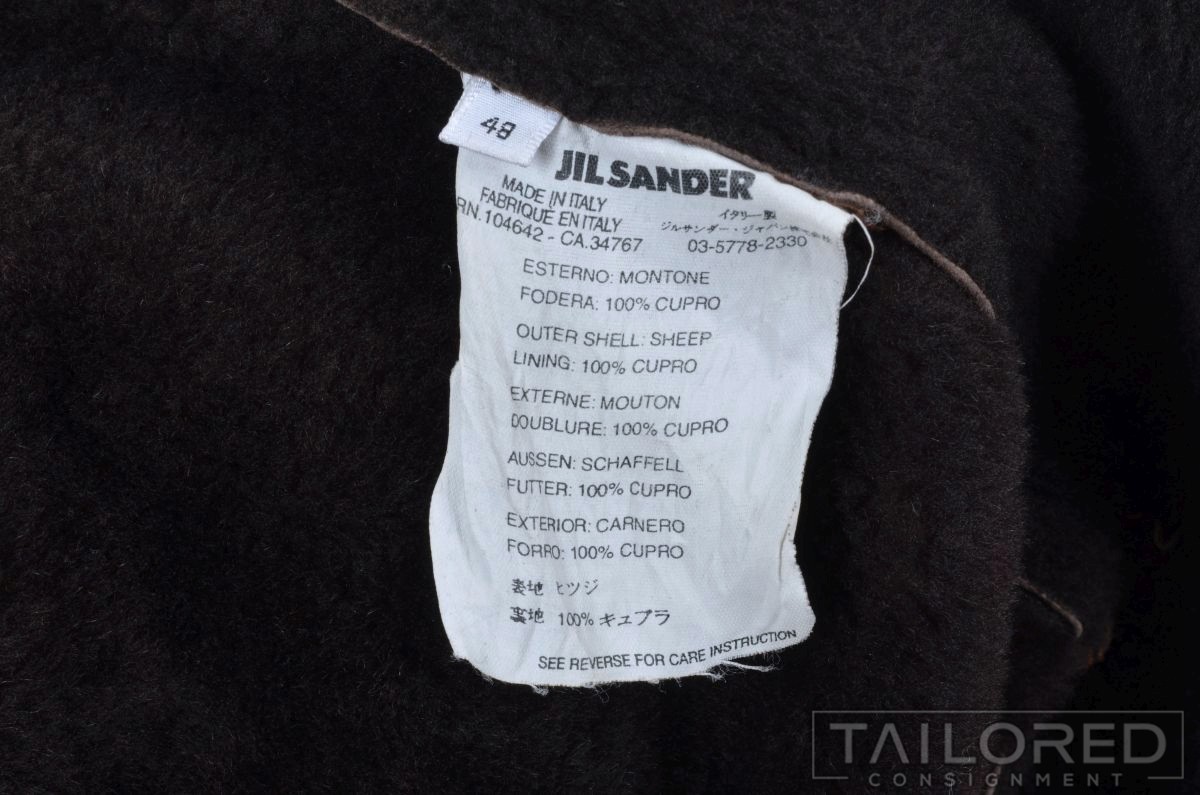 JIL SANDER Solid Brown Shearling Sueded Sheep Jac… - image 8