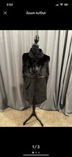 iman Nwt Faux Fur Vest Size M/L Black